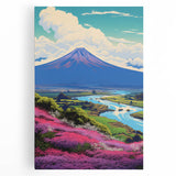 Vibrant Electric Mountain River Art – Modern Electric Wall Canvas