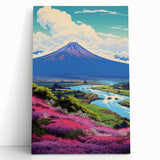 Vibrant Electric Mountain River Art – Modern Electric Wall Canvas