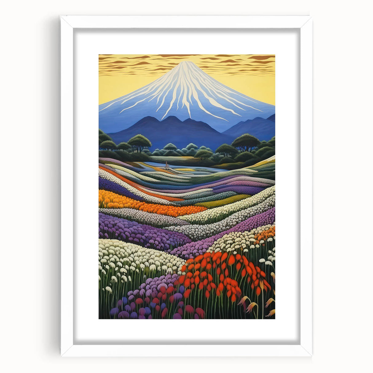 Electric Floral Mountain Art – Vibrant Modern Electric Wall Canvas