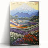 Electric Floral Mountain Art – Vibrant Modern Electric Wall Canvas