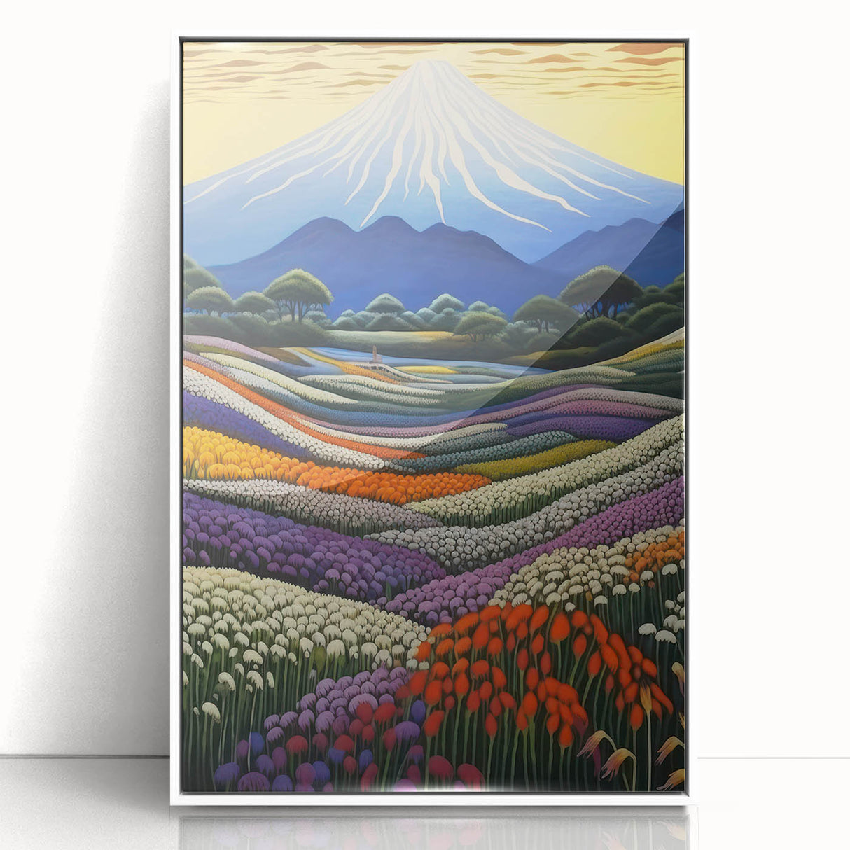 Electric Floral Mountain Art – Vibrant Modern Electric Wall Canvas