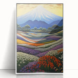 Electric Floral Mountain Art – Vibrant Modern Electric Wall Canvas