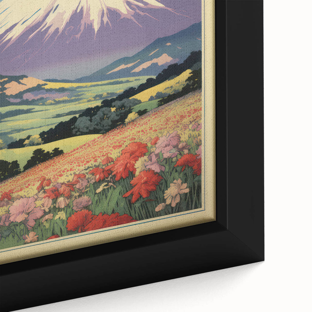 Serene Electric Mountain Landscape – Vibrant Electric Wall Canvas Art