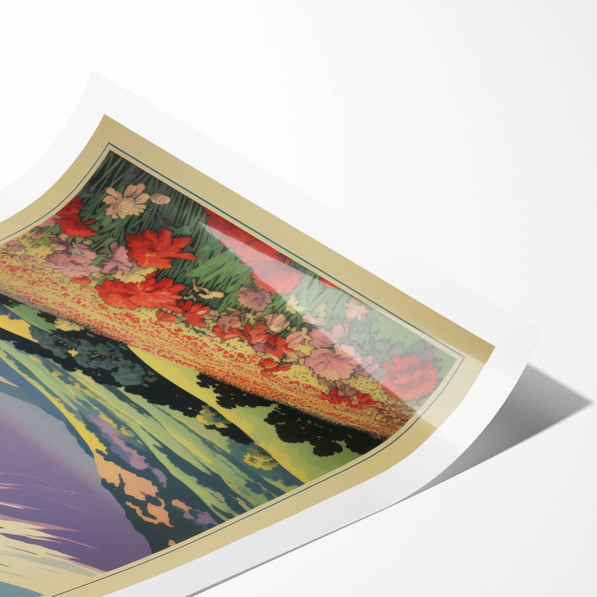 Serene Electric Mountain Landscape – Vibrant Electric Wall Canvas Art