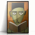 Electric Art Canvas - Abstract Portrait in Green and Burnt Orange
