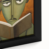 Electric Art Canvas - Abstract Portrait in Green and Burnt Orange