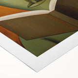 Electric Art Canvas - Abstract Portrait in Green and Burnt Orange