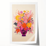 Vibrant Electric Floral Canvas – Modern Electric Decor Print