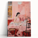 Modern Electric Dining Scene Canvas – Abstract Electric Art Print