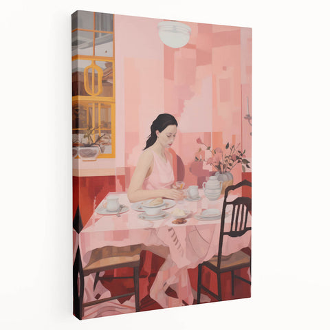 Modern Electric Dining Scene Canvas – Abstract Electric Art Print