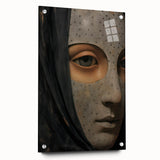 Abstract Electric Mask Portrait – Modern Electric Wall Art