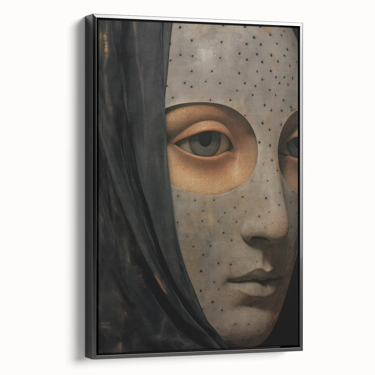Abstract Electric Mask Portrait – Modern Electric Wall Art