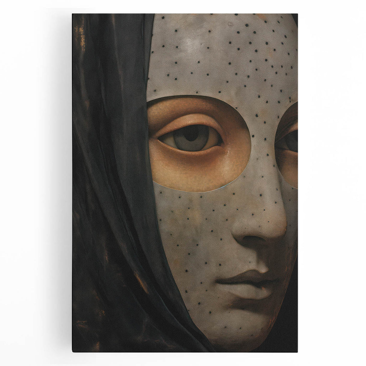 Abstract Electric Mask Portrait – Modern Electric Wall Art