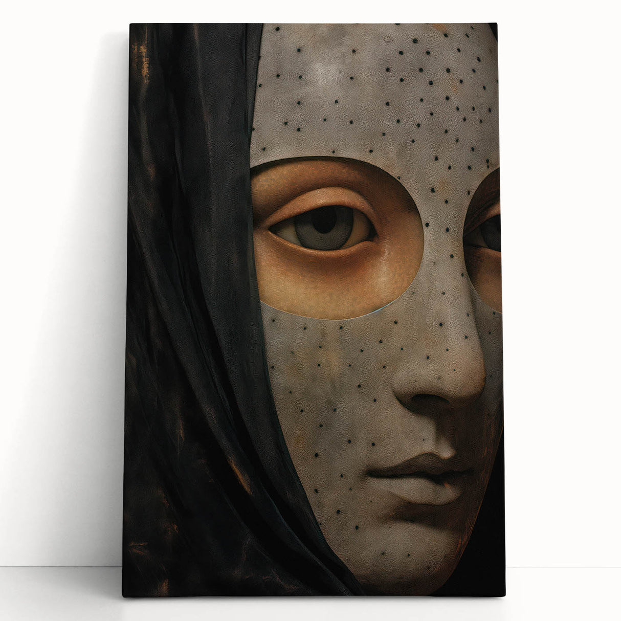 Abstract Electric Mask Portrait – Modern Electric Wall Art