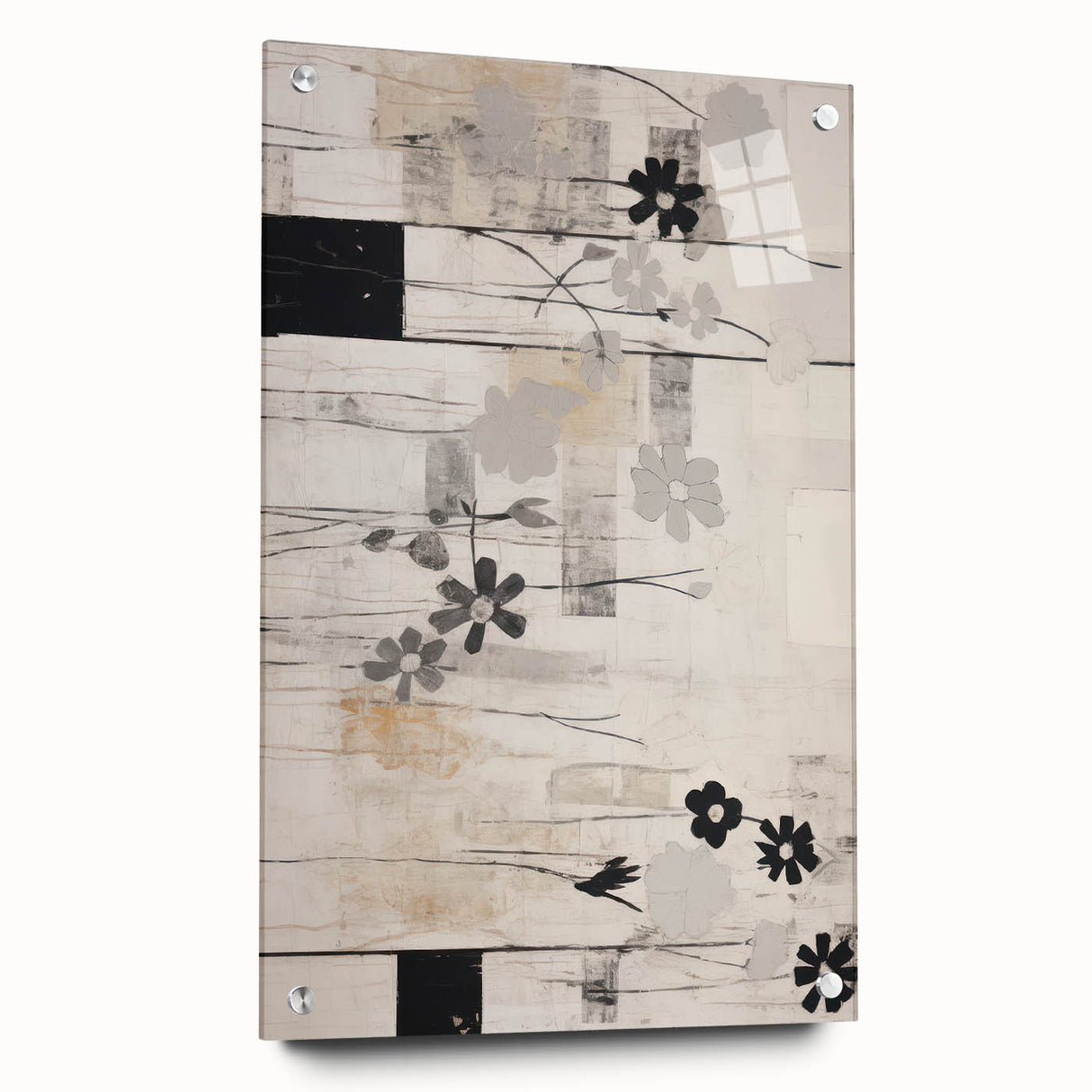 Modern Electric Floral Abstract Canvas – Electric Art Print