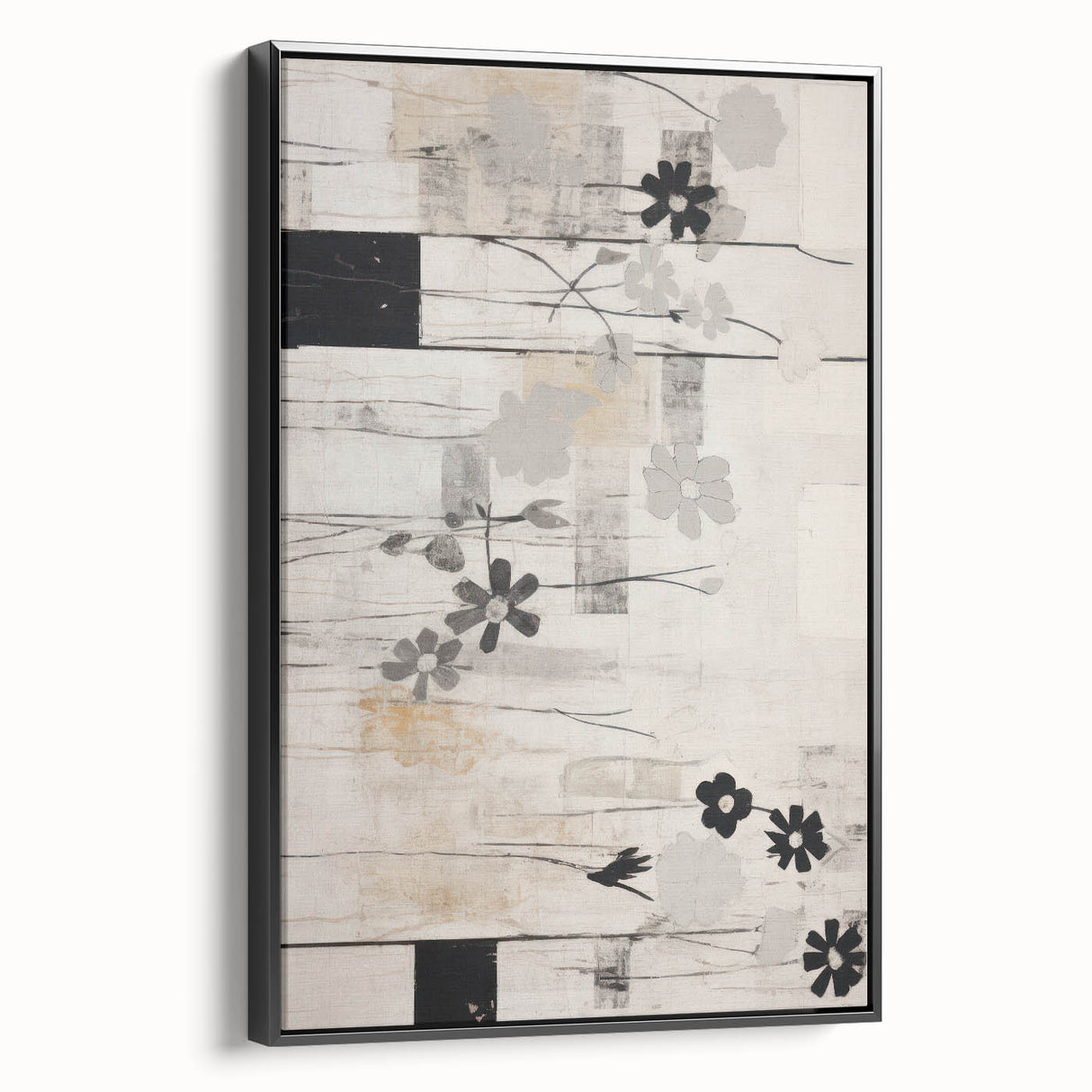 Modern Electric Floral Abstract Canvas – Electric Art Print