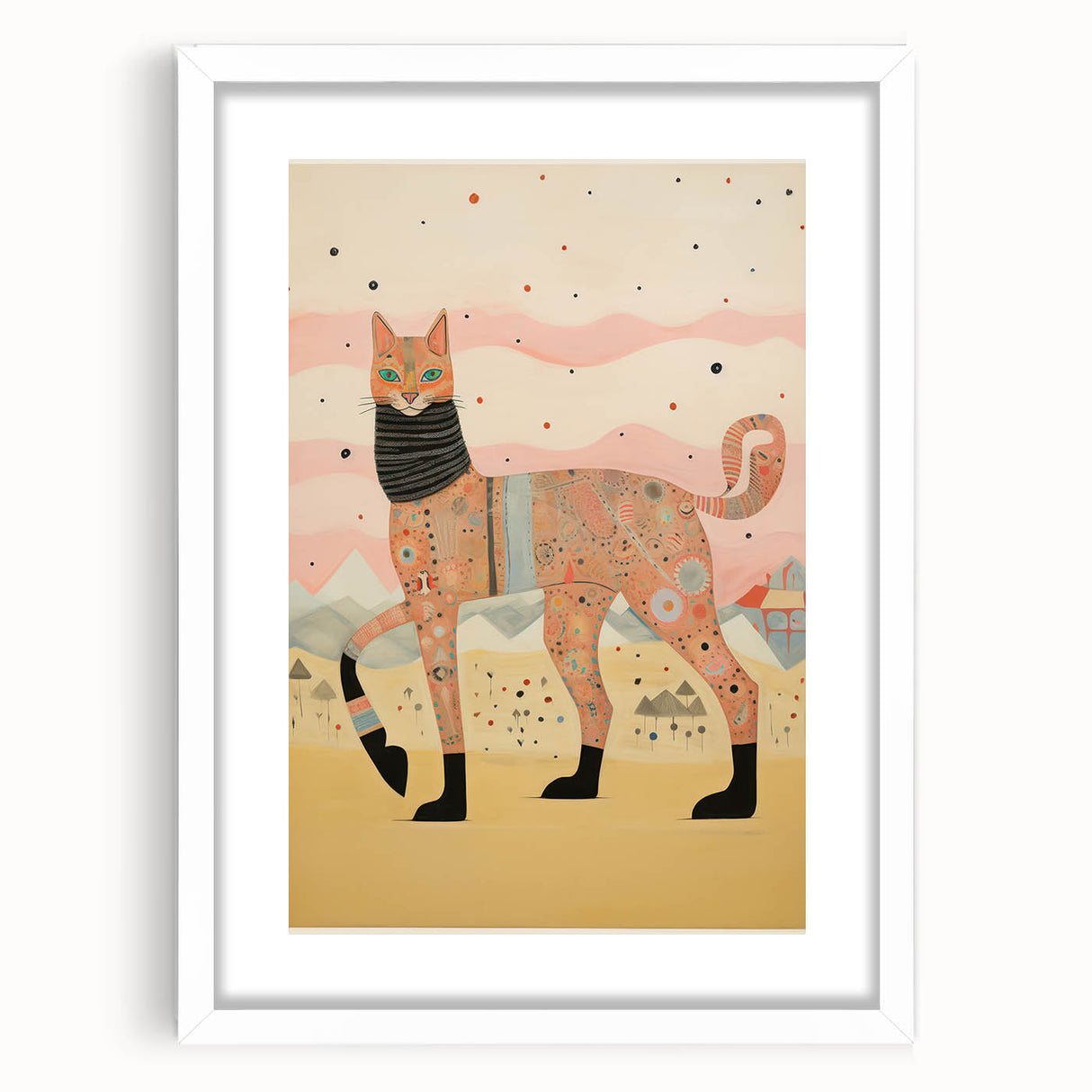 Abstract Electric Cat Canvas – Vibrant Modern Electric Art Print