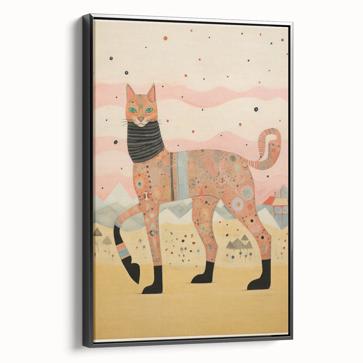 Abstract Electric Cat Canvas – Vibrant Modern Electric Art Print