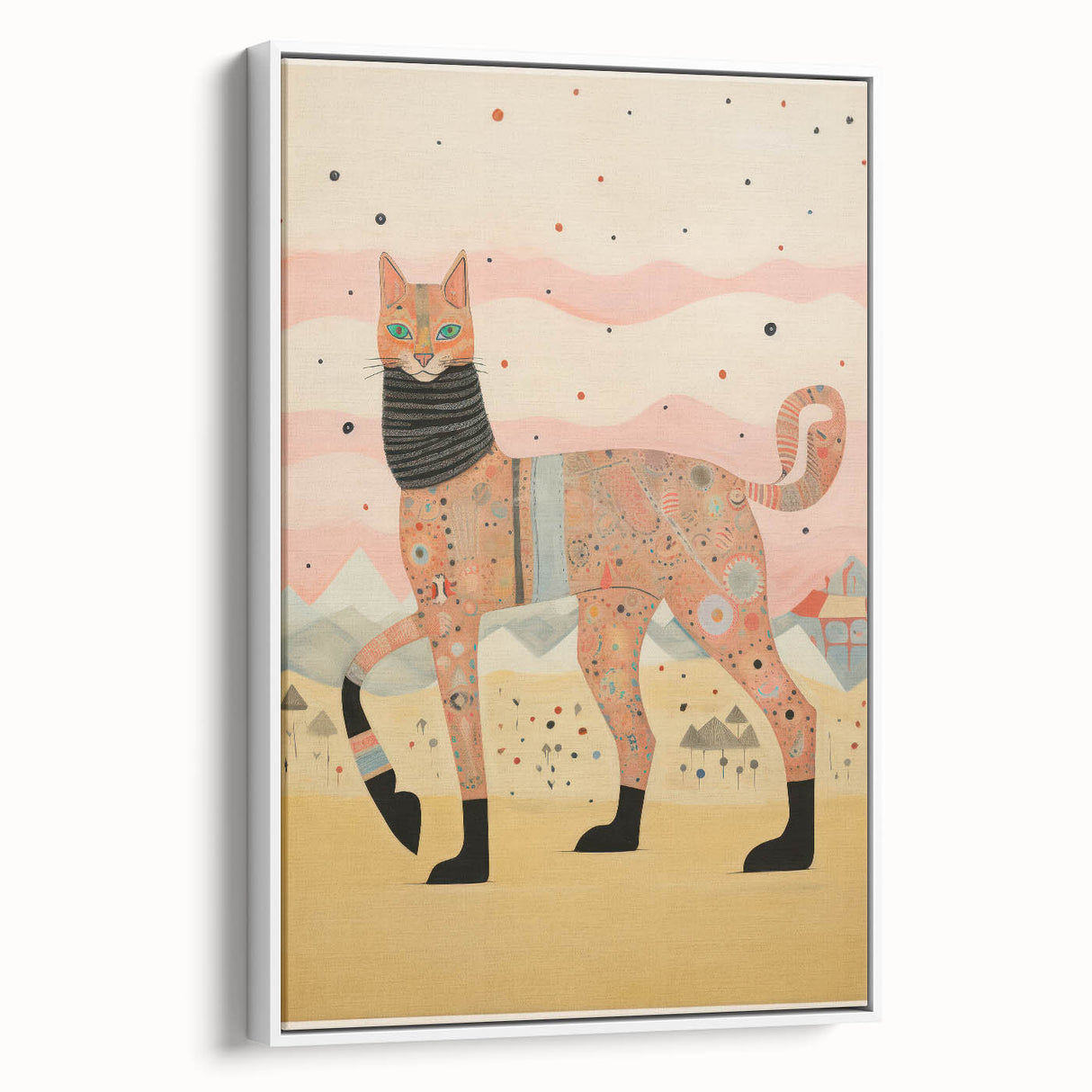 Abstract Electric Cat Canvas – Vibrant Modern Electric Art Print