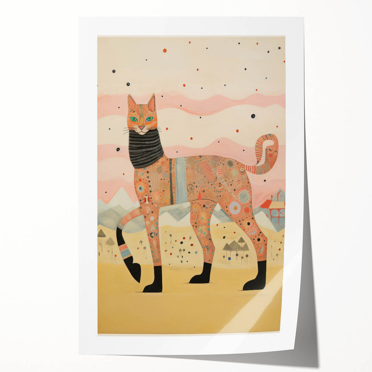 Abstract Electric Cat Canvas – Vibrant Modern Electric Art Print