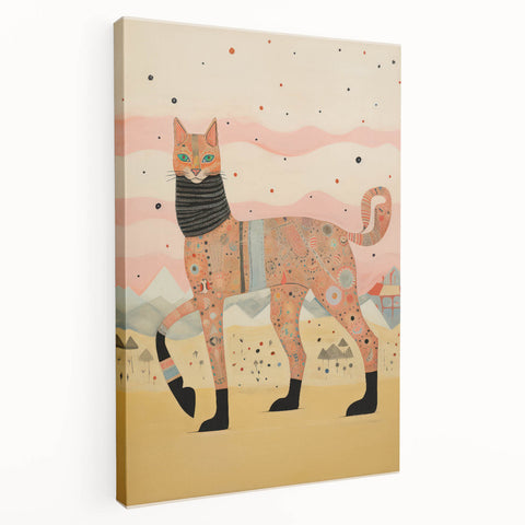 Abstract Electric Cat Canvas – Vibrant Modern Electric Art Print