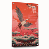 Electric Crane Artwork – Vibrant Modern Electric Bird Canvas Decor