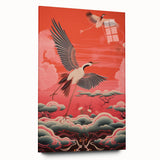 Electric Crane Artwork – Vibrant Modern Electric Bird Canvas Decor