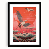 Electric Crane Artwork – Vibrant Modern Electric Bird Canvas Decor