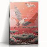 Electric Crane Artwork – Vibrant Modern Electric Bird Canvas Decor
