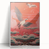 Electric Crane Artwork – Vibrant Modern Electric Bird Canvas Decor