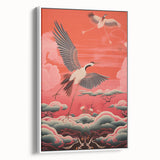 Electric Crane Artwork – Vibrant Modern Electric Bird Canvas Decor