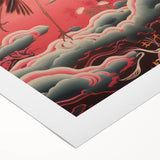 Electric Crane Artwork – Vibrant Modern Electric Bird Canvas Decor