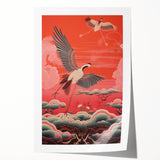 Electric Crane Artwork – Vibrant Modern Electric Bird Canvas Decor