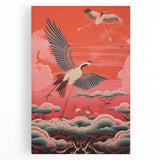 Electric Crane Artwork – Vibrant Modern Electric Bird Canvas Decor