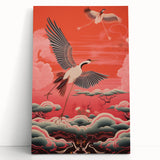 Electric Crane Artwork – Vibrant Modern Electric Bird Canvas Decor