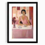 Modern Electric Portrait Canvas – Vibrant Dining Scene Art Print