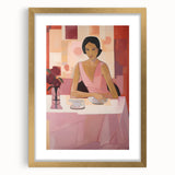 Modern Electric Portrait Canvas – Vibrant Dining Scene Art Print