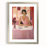 Modern Electric Portrait Canvas – Vibrant Dining Scene Art Print