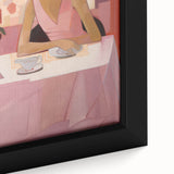Modern Electric Portrait Canvas – Vibrant Dining Scene Art Print