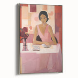 Modern Electric Portrait Canvas – Vibrant Dining Scene Art Print