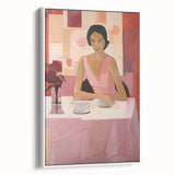 Modern Electric Portrait Canvas – Vibrant Dining Scene Art Print