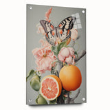 Electric Butterfly & Citrus Canvas – Vibrant Modern Art Print