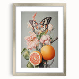 Electric Butterfly & Citrus Canvas – Vibrant Modern Art Print