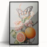 Electric Butterfly & Citrus Canvas – Vibrant Modern Art Print