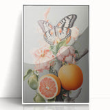 Electric Butterfly & Citrus Canvas – Vibrant Modern Art Print