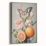 Electric Butterfly & Citrus Canvas – Vibrant Modern Art Print