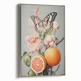 Electric Butterfly & Citrus Canvas – Vibrant Modern Art Print