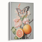 Electric Butterfly & Citrus Canvas – Vibrant Modern Art Print