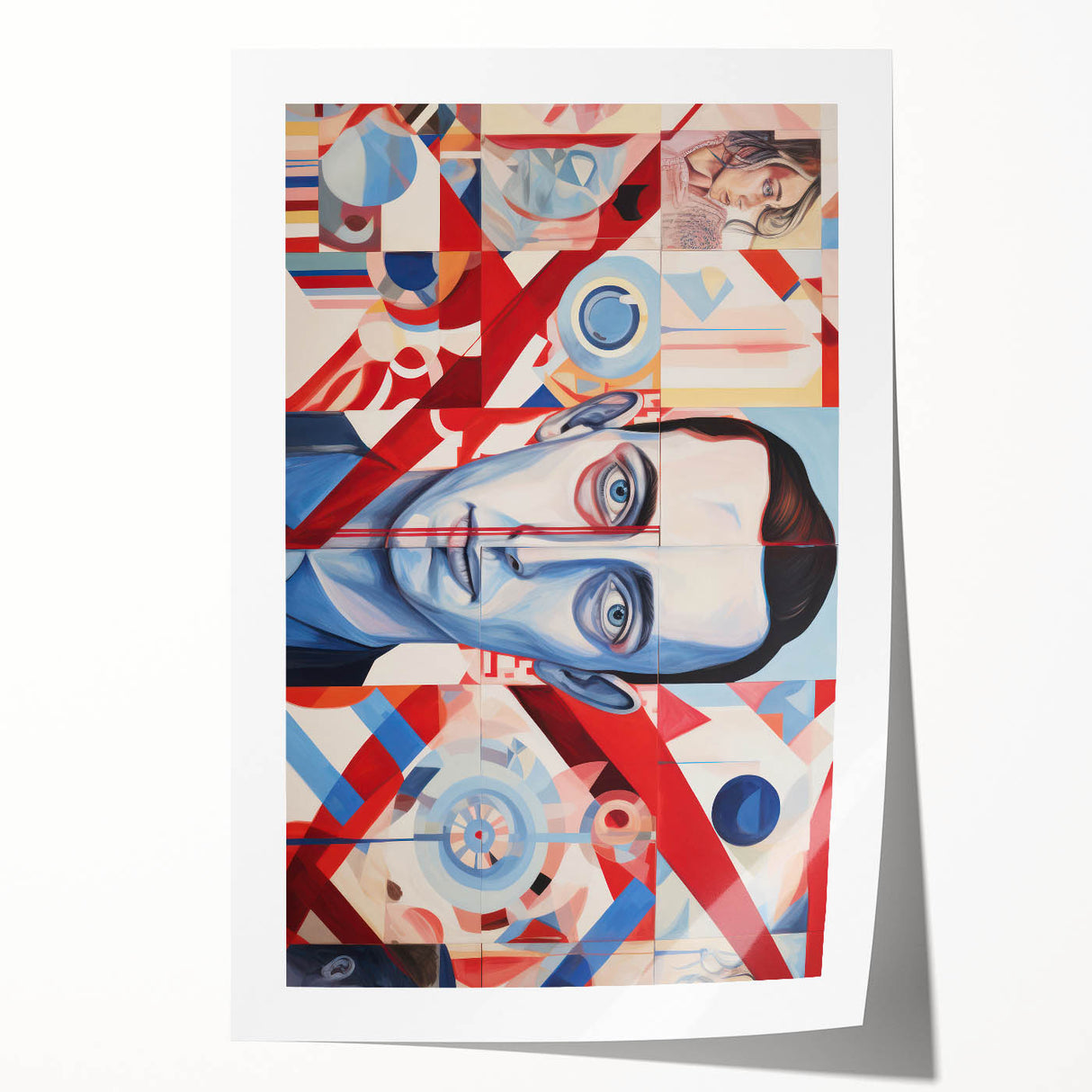 Abstract Electric Portrait Canvas – Dynamic Modern Art Print