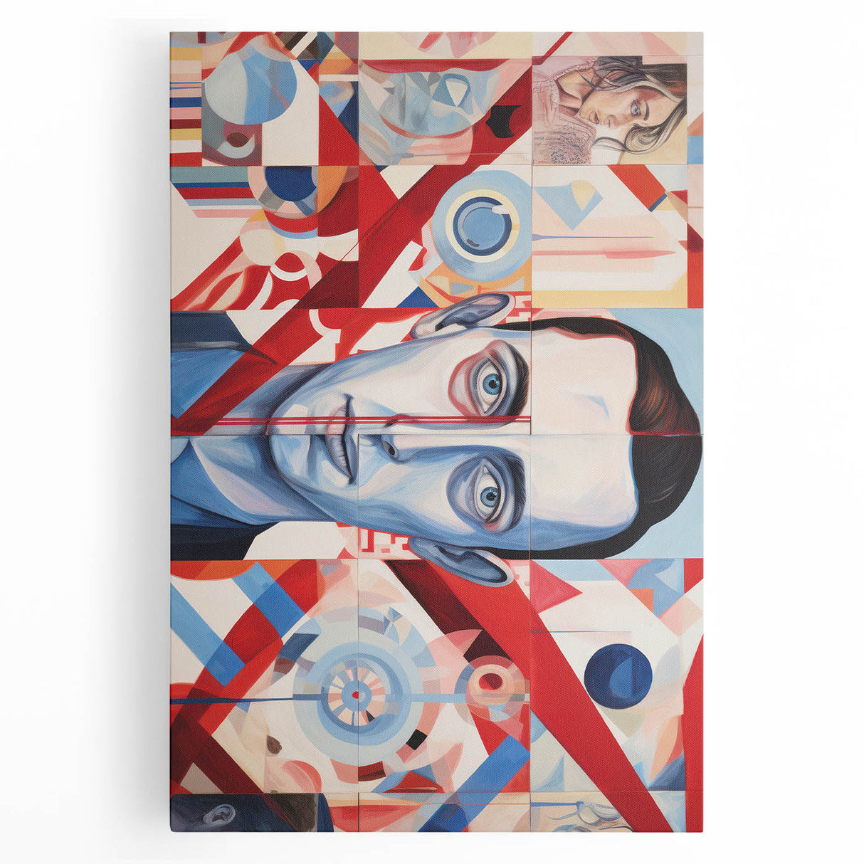 Abstract Electric Portrait Canvas – Dynamic Modern Art Print